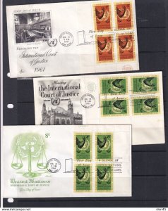USA UN 11Covers cancel New York 1961 Block of 4(1 Cover single usage)15823