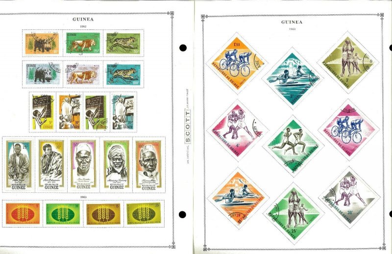 Guinea (ex-French) 1959-1982, M & CTO Hinged on Scott Int.Pages thru 1999