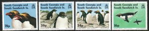 1993 South Georgia Macaroni Penguins complete set MNH Sc# 170 / 173 CV $8.00