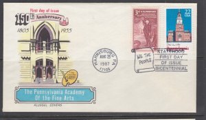 US Sc 2337 combo FDC 1987 Constitution, 22c Pennsylvania combo, Fluegel cachet