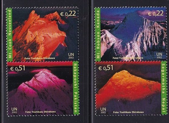 United Nations Vienna  #314-317    MNH  2002   mountains in 2 pairs