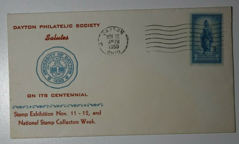 Dayton Philatelic Society 25th Anniv & Centennial Dayton OH Cachet Cover