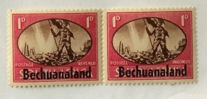 Bechuanaland 1945 Scott 100a & 100b MH - 1p, Victory, South African issues Ovpt