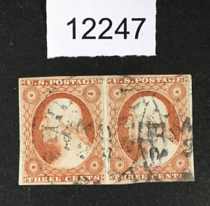 MOMEN: US STAMPS # 11 PAIR VF+ USED LOT #12247