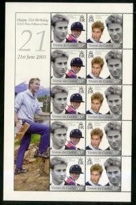 TRISTAN da CUNHA 735 S/S MNH SCV $6.00 BIN $3.50 PRINCE WILLIAM