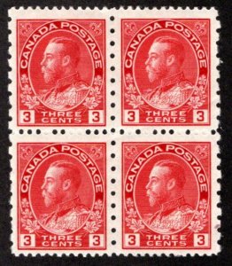 184, Scott, 3c carmine, p. 12 x 8, KGV Admiral Provisional, Used, F