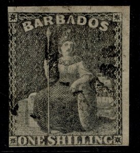 BARBADOS QV SG12a, 1s black, USED. Cat £85.