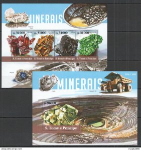 2015 S. Tome & Principe Nature Minerals Minerais Kb+Bl ** St1540