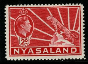 NYASALAND SG133a 1942 2d CARMINE MNH