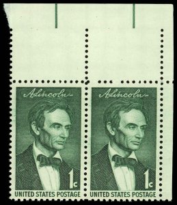 US Sc 1113 VF/MNH PAIR  - 1959 1¢ Beardless Lincoln - Nicely Centered - Fresh