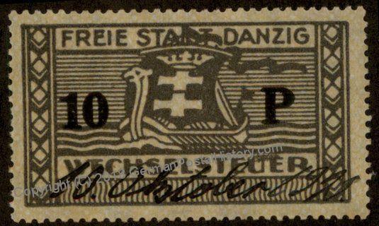 Danzig Frei Stadt Poland Germany 10P Wechselsteuer Exchange Fee Revenue St 90896