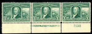 USAstamps Unused VF US 1904 Louisiana Purchase Plate Strip Scott 323 OG MNH, MLH