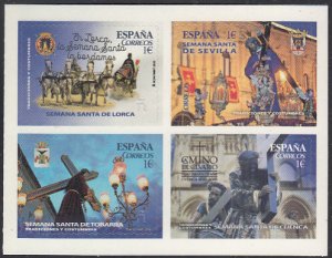 Spain 2016 MNH Block of 4 1E Holy Week Traditions and Costumes