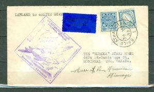 IRELAND 1939 FIRST FLIGHT AIRMAIL to CANADA...#70 & #76