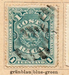 Costa Rica 1892 Early Issue Fine Used 1c. NW-09198