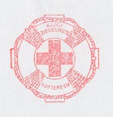 Meter cover Netherlands 1997 - Pitney Bowes 13570 Lifebuoy - Port Hospital - Rot