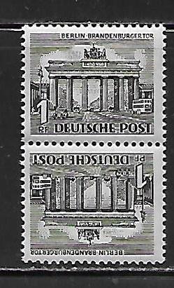 Germany West Berlin 9N42b 1pf Buildings MLH T/B pair (*sch)