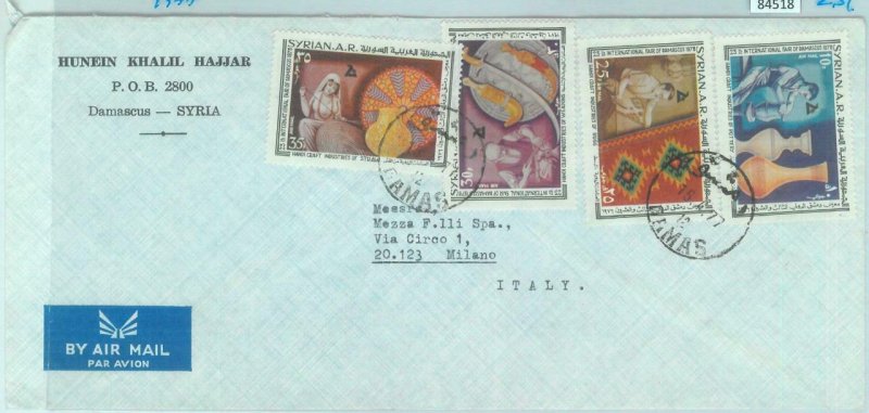 84518 - SYRIA  - POSTAL HISTORY -  AIRMAIL  COVER to ITALY   1977 - Artisan work