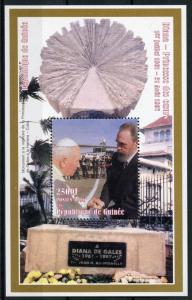 Guinea Princess Diana Stamps 1998 MNH Pope John Paul II Fidel Castro 1v M/S