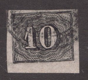 1850 Brazil Sc# 21 - Numeral 10 Reis - Used stamp Cv$35