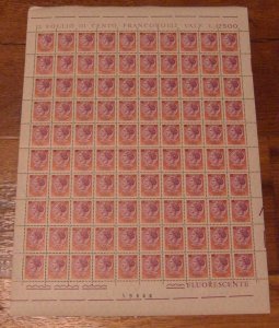 Italy #631, 998P, 998Q, Q98, Q99 VF NH Full Sheet