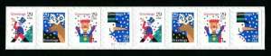 2799b 2799 - 2802 Christmas Greetings Plate Strip of 8 29¢ Stamps