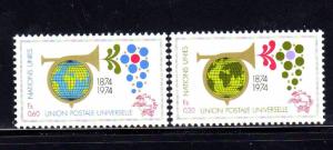 UNITED NATIONS GENEVA #39-40  1974  U.N EMBLEM        MINT VF NH O.G   b