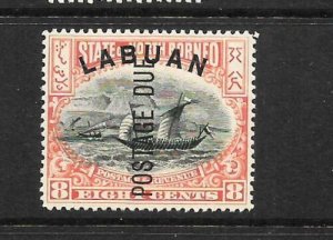 LABUAN   1901  8c POSTAGE  DUE  MLH  SG D6B 