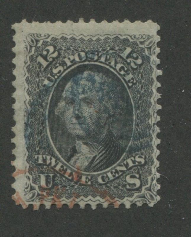 1861 US Stamp #69 12c Used Red & Blue Canceled Catalogue Value $95