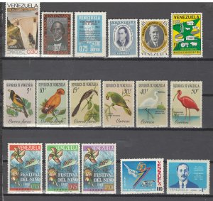 COLLECTION LOT # 2978 VENEZUELA 17 MNH/UNUSED NO GUM STAMPS 1961+ CV+$20