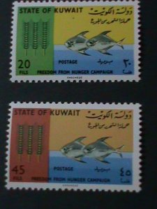 ​KUWAIT-1966 SC#310-11 FREEDOM FROM HUNGER CAMPIGN-MNH -58 YEARS OLD VF