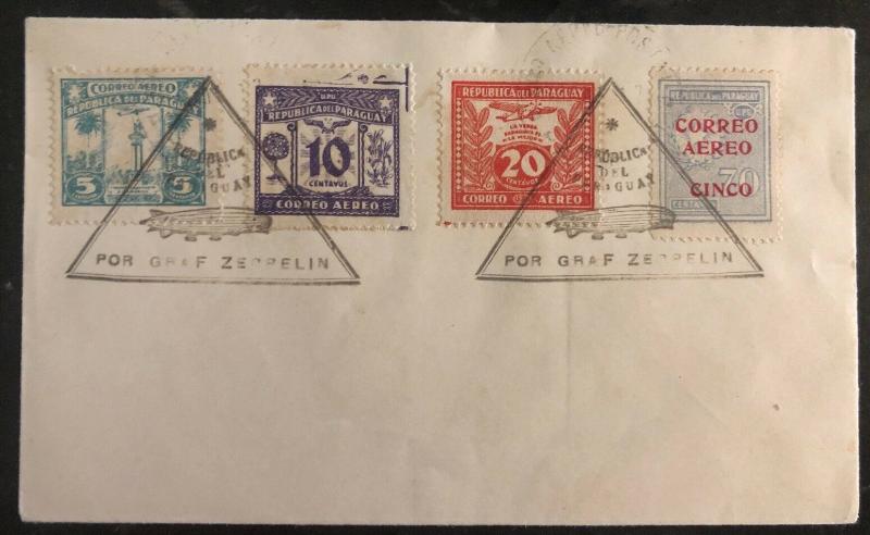 1931 Paraguay Graf Zeppelin Flight Airmail Cover Stamps Sc # C56 60 64 30