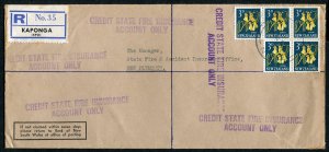 New Zealand, Unusual 1960 Pictorials Registered Cover, State Insurance