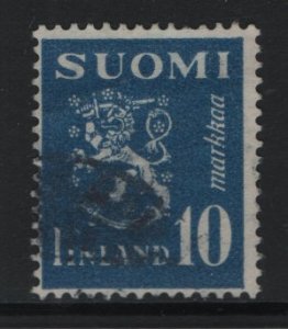 Finland    #176I  used  1945   Lion  10m saphire
