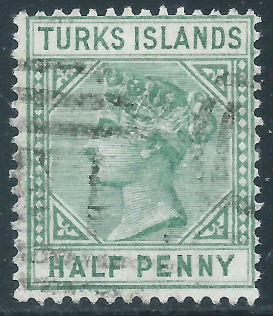 Turks Islands, Sc #48, 1/2d Used