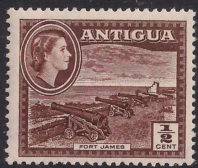 Antigua 1953  62 QE2 1/2ct Brown Umm SG 120a ( L1434 )