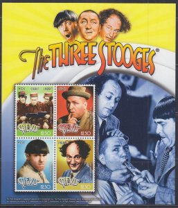 NEVIS Sc #1570a-d CPL MNH SHEET of 4 THE THREE STOOGES.