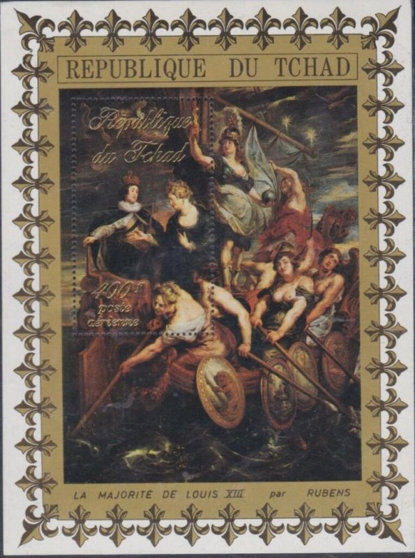 Chad 1972 MNH Stamps Souvenir Sheet Scott 233S Rubens Art Paintings Kins France