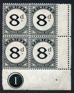 Trinidad and Tobago SGD16 8d Post Due Wmk Mult CA U/M Plate Block Cat 100++ pou