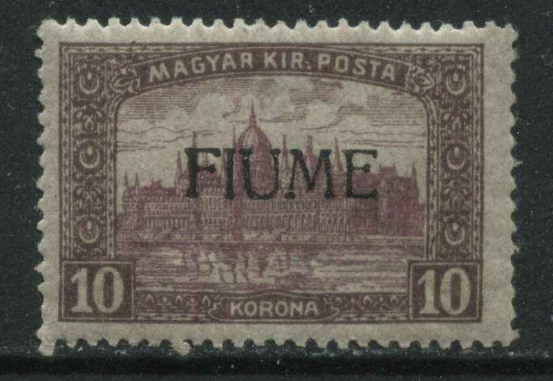 Fiume overprinted on 1918 Hungary 10 korona mint o.g. hinged