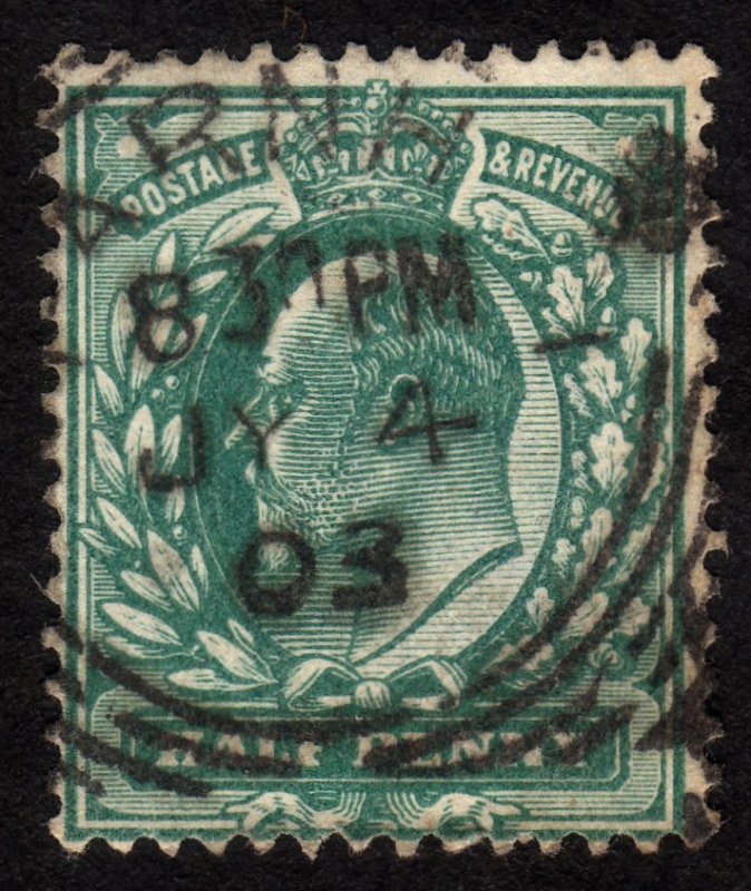 1902, Great Britain 1/2p, Used, King Edward VII, Sc 127