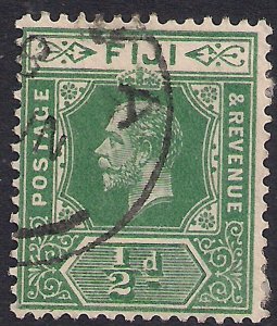 Fiji 1912 – 23 KGV 1/2d Blue Green used SG 126b ( R1153 )