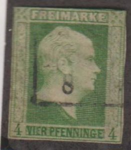 German States - Prussia Scott #1 Stamp - Used Single
