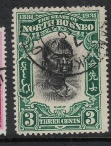 North Borneo 1931 3c Native Sandakan CDS VFU