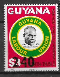Guyana #403 240c on $3 #309 Guyana Labor Union (MNH) CV $12.00