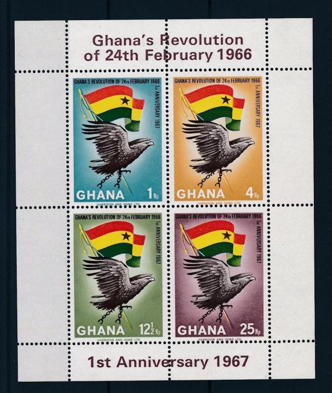 [36587] Ghana 1967 February revolution Birds Eagle Perforated S/S MNH