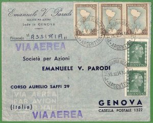 98740 - ARGENTINA - POSTAL HISTORY - Airmail COVER to ITALY  1954  MAPS Evita