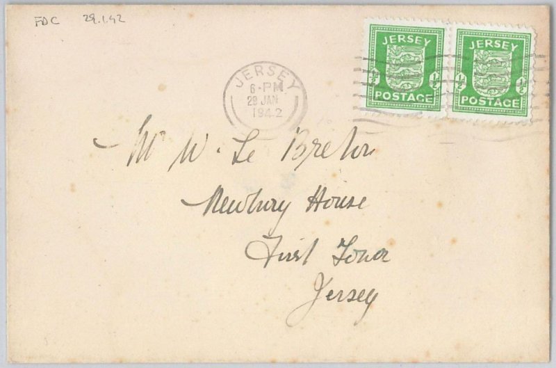 42238 - GB : JERSEY   - POSTAL HISTORY:  Michel # 2Y x 2 on FDC COVER - 19