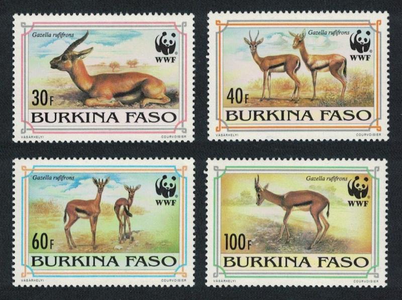 Burkina Faso WWF Red-horned Gazelle 4v SG#1070-1073