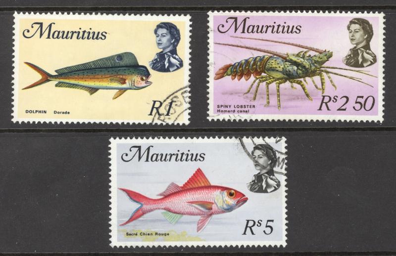 Mauritius Sc# 353-355 Used 1969 Batarde Fish